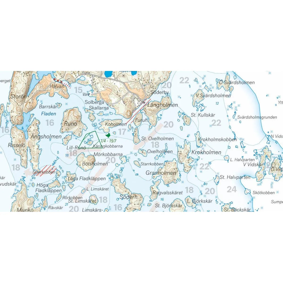 Skridskokarta Stockholms skärgård norra 1:50000